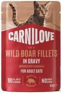 Корм влажный для кошек Carnilove Gravy Wild Boar with Chamomile дикий кабан и ромашка в соусе 85 г