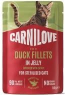 Корм влажный для кошек Carnilove Jelly Duck with Catnip Sterilised утка и кошачья мята в желе 85 г