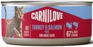 Корм влажный для кошек Carnilove Turkey & Salmon паштет индейка и лосось 100 г