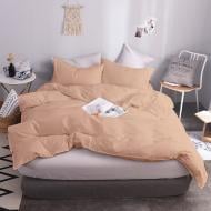 Комплект постільної білизни №15-1214 Warm Sand Mikrosatin Premium 175х210 см кремовий MirSon