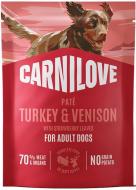 Корм влажный для собак Carnilove Turkey & Venison with Stawberry Leaves паштет индейка и оленина с листьями клубники 300 г