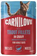 Корм влажный для кошек Carnilove Gravy Trout with Echinacea форель и эхинацея в соусе 85 г