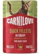 Корм влажный для кошек Carnilove Gravy Duck with Catnip утка и кошачья мята в соусе 85 г