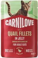 Корм влажный для кошек Carnilove Jelly Quail with Dandelion перепёлка и одуванчик в желе 85 г