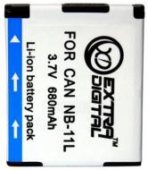 Аккумулятор EXTRADIGITAL Canon NB-11L 680мА*ч (BDC2434)