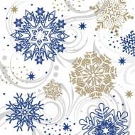 Серветки столові Silken Сніжинка з візерунками біла 33х33 см 18 шт.