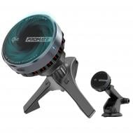 Автодержатель для телефона магнитный с беспроводной зарядкой MagSafе Promate MagChill-Qi2 black