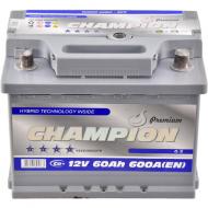 Акумулятор автомобільний Champion Premium 60Ah 600A 12V «+» праворуч (CHGP60-0)