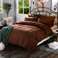 Комплект постільної білизни №19-1230 Friar Brown Mikrosatin Premium 143х210 см коричневий MirSon