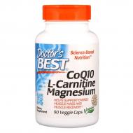 Коензим Q10 Doctor's Best L-Карнітин та Магній CoQ10 L-Carnitine Magnesium 90 капсул (DRB00477)