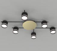 Люстра светодиодная ELIOS Atomic 6x10 Вт GX53 черный/дерево DL1310