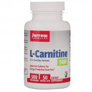 L-карнітин 500, 500 мг, L-Carnitine, Jarrow Formulas, 50 вегетаріанських капсул