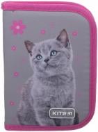 Пенал школьный без наполнения K19-622-13 Kitty KITE серый с розовым