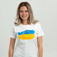 Футболка жіноча Sol's Imperial Women 190 Ukraine-EU Flag 11502102/128XL р.XL білий