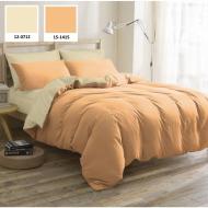 Комплект постельного белья Pimiango 12-0712+15-1415 Mikrosatin Premium 220х240 см оранжевый/бежевый MirSon
