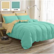 Комплект постельного белья Quintueles 12-0712+12-4608 Mikrosatin Premium 220х240 см мятный/бежевый MirSon