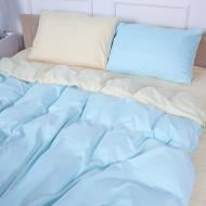 Комплект постільної білизни MirSon Quintueles (12-0712+12-4608) Mikrosatin Premium молочний/блакитний