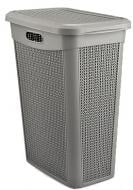 Кошик для білизни Ucsan Plastik KNIT 46х29х55 см 43 л сірий металік