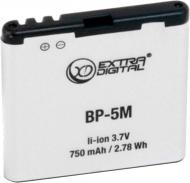 Акумулятор EXTRADIGITAL Nokia BP-5M 750 мА/г (BMN6291)