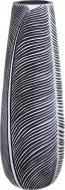 Ваза полирезиновая Leaf Grey 16х16х46 см 46 см серая с черным