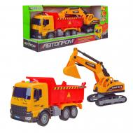 Автомобиль для строительства Автопром с экскаватором 1:16 RJ3369 Автомобиль для строительства Автопром с экскаватором 1:16 RJ3369