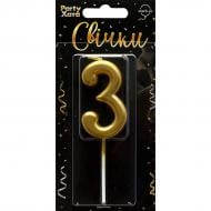 Свеча для торта "3" шампань Party Хата 1 шт.