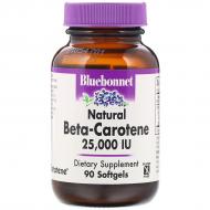 Натуральний бета-каротин Bluebonnet Nutrition Beta Carotene 25,000 МЕ 90 гелевих капсул