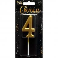 Свеча для торта "4" шампань Party Хата 1 шт.