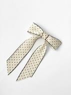 Зажим для волос MISO accessory бант длинные ленты белый в черный горох