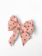 Зажим для волос MISO accessory бант малый розовый красные сердечки