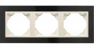 Рамка тримісна Efapel Animato Logus універсальна граніт/перламутровий 90930 TGP