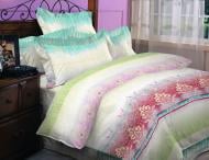 Комплект постельного белья 1,5-спальный 72-219-001 зеленый с красным Оселя