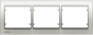 Рамка трехместная Siemens Mega горизонтальная белый/сатин G-22003-BS