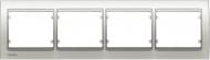 Рамка четырехместная Siemens Mega горизонтальная белый/сатин G-22004-BS
