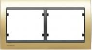 Рамка двухместная Siemens Mega горизонтальная мальтийское золото/черный коссо G-22002-DG