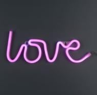 Неоновая вывеска Luna LUDS-NEO-33 Love розовый/теплый белый