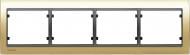 Рамка четырехместная Siemens Mega горизонтальная золото/черный коссо G-22004-DG