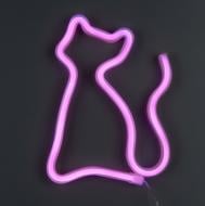 Неоновая вывеска Luna LUDS-NEO-40 Кішка розовый/теплый белый