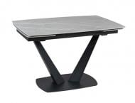 Стол обеденный Prestol Саймон 1200(1800)x800x750мм серый/черный