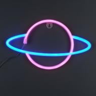 Неоновая вывеска Luna LUDS-NEO-44 Планета теплый белый/синий/розовый