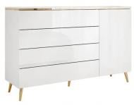 Комод FRISCO Моника 1д4ш 1400x900x400 мм золотой/белый