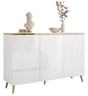 Комод FRISCO Моника 3д 1400x760x400 мм золотой/белый