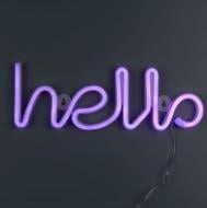 Неоновая вывеска Luna LUDS-NEO-47 Hello теплый белый/синий/розовый