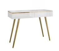 Столик туалетный FRISCO Моника 2ш 1020х440х800 мм золотистый / белый глянец