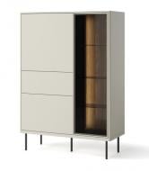 Витрина FRISCO Эпиро 2д1ш1в 1400х990х410 мм черный / кашемир