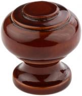 Меблева ручка кнопка дерев'яна №2 коричневий
