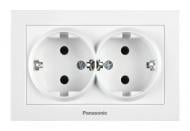 Розетка двойная бытовая с заземлением Panasonic Karre Plus 55 IP20 белый WDTC92052WH-UA1