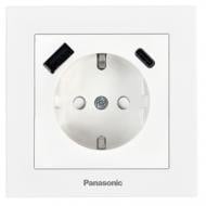 Розетка USB с заземлением Panasonic Karre Plus 55 IP20 белый WDTC93312WH-UA1