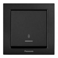 Выключатель проходной одноклавишный Panasonic Karre Plus 55 с подсветкой черный WDTC90042BL-UA1