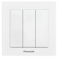 Выключатель трехклавишный Panasonic Karre Plus 55 без подсветки белый WDTC90152WH-UA1